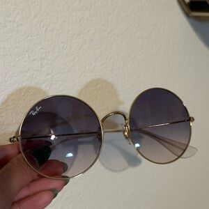 Ray-Ban Gold Frame with Violet Lenses Sunglasses